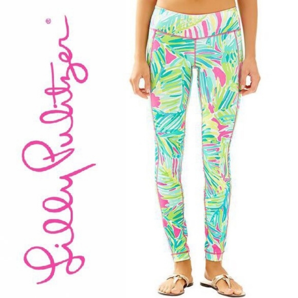 Lilly Pulitzer Multicolor Tropical Print Leggings - Pink, Green, Blue